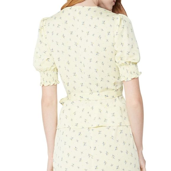 BCBGeneration Ditsy Floral Printed Wrap Top - Picture 2 of 4